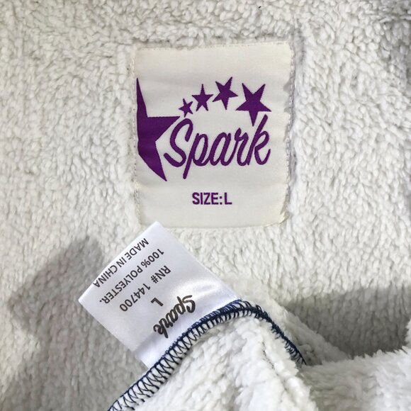 Spark Womens Size L Black Gray Polyester Fleece Hooded Jacket - Picture 6 of 8